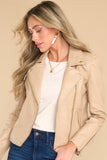 Natural Light Faux Leather Jacket