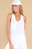 White Pocket Racer Tank