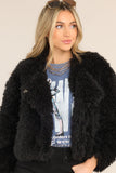 Diva Dreams Black Shearling Jacket