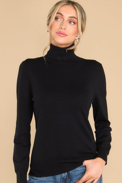 Comfortable Charm Black Turtleneck Sweater