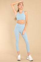 Seasonal Moves Light Blue Sports Bra