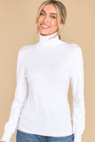 Comfortable Charm White Turtleneck Sweater