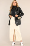 Talk This Way Black Faux Leather Blazer