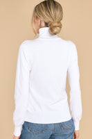 Comfortable Charm White Turtleneck Sweater