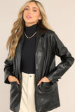 Talk This Way Black Faux Leather Blazer