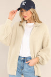 Your Serenity Beige Oversized Knit Jacket