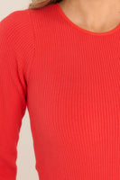 Protecting My Peace Red Ribbed Long Sleeve Bodysuit