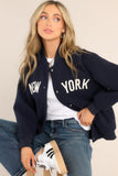 Do Better Navy Blue New York Varsity Jacket