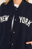 Do Better Navy Blue New York Varsity Jacket