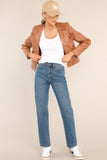 Defying The Odds Caramel Faux Leather Jacket