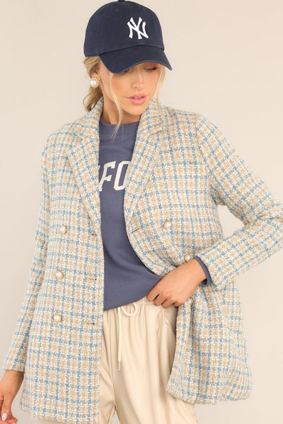 Let's Move On Beige Tweed Coat