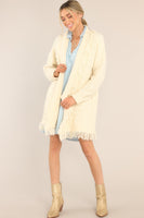 Fight The Feeling Ivory Fringe Cardigan