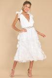 Stolen Glances White Midi Dress