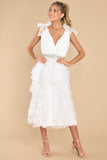 Stolen Glances White Midi Dress