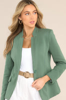 Answer Me Forest Green Ponte Blazer