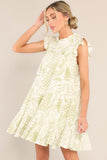 Incredible Moments Green Floral Print Cotton Dress