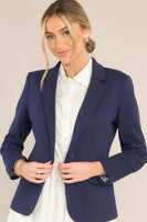 The World Is Yours Navy Blue Ponte Blazer