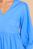 Cozy And Carefree Super Sonic Blue Midi Dress