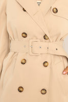 Absolutely Obsessed Tan Belted Trench Coat