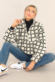 Don't Bother Black & White Houndstooth Pullover