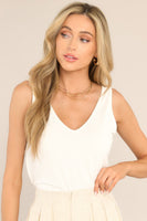 Daring Heart V-Neck Ivory Tank Top