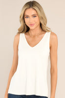 Daring Heart V-Neck Ivory Tank Top