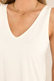 Daring Heart V-Neck Ivory Tank Top