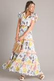 If You Dare Ivory Multi Floral Print Maxi Dress