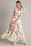 If You Dare Ivory Multi Floral Print Maxi Dress