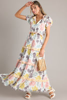 If You Dare Ivory Multi Floral Print Maxi Dress