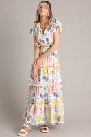 If You Dare Ivory Multi Floral Print Maxi Dress