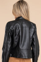 Defying The Odds Black Faux Leather Moto Jacket