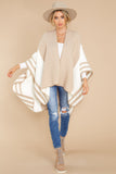 Lining Up Beige Poncho Cardigan