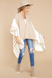 Lining Up Beige Poncho Cardigan