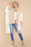 Lining Up Beige Poncho Cardigan