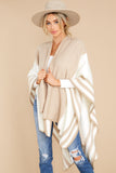 Lining Up Beige Poncho Cardigan