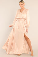 Settle The Score Champagne Maxi Dress