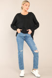 Staying Optimistic Black Knit Sweater