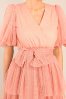 A Beautiful Feeling Rose Pink Tiered Tulle Maxi Dress