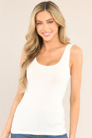 The Better Base White Scoop Neck Tank