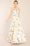 Inner Chaos Ivory Floral Print Maxi Dress