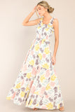 Inner Chaos Ivory Floral Print Maxi Dress