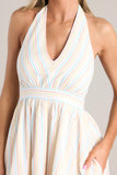 Simple Times White Multi Striped Dress