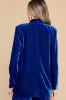 Boss Babe Royal Blue Velvet Blazer