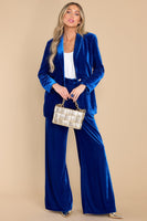 Boss Babe Royal Blue Velvet Blazer