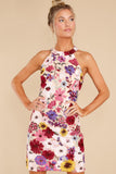 Elegantly Enchanted Fuchsia Multi Floral Dress