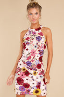 Elegantly Enchanted Fuchsia Multi Floral Dress