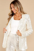 Nights Like This White Sequin Blazer