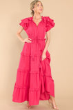 Ruffle Some Feathers Lipstick Maxi Dress